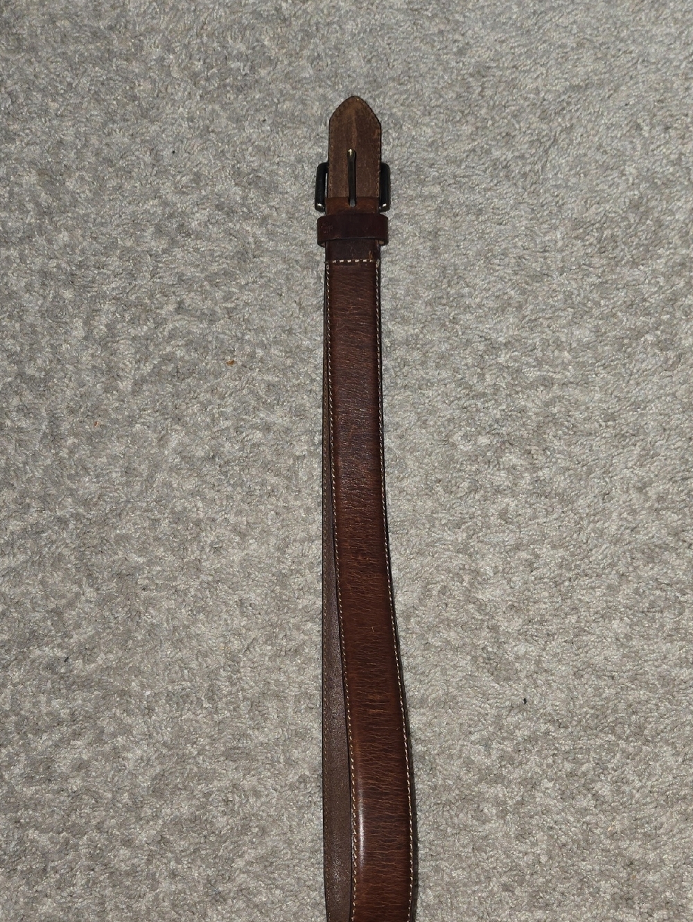 Nautica Men’s Brown Leather Belt with Contrast Stitching